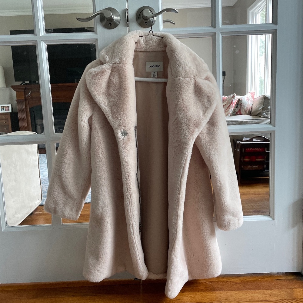 Girls size 10-12 faux fur coat